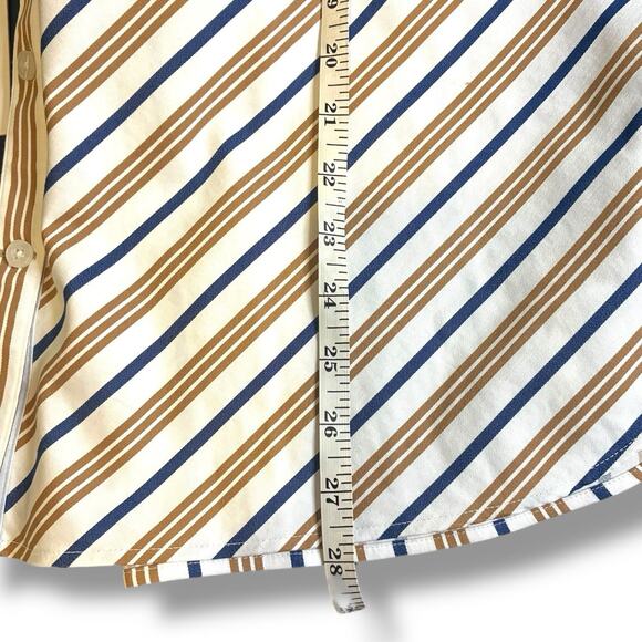 Chico's Top NWT Size 3 (XL) No Iron Stretch Long Sleeve Camel Striped Career - Picture 6 of 6